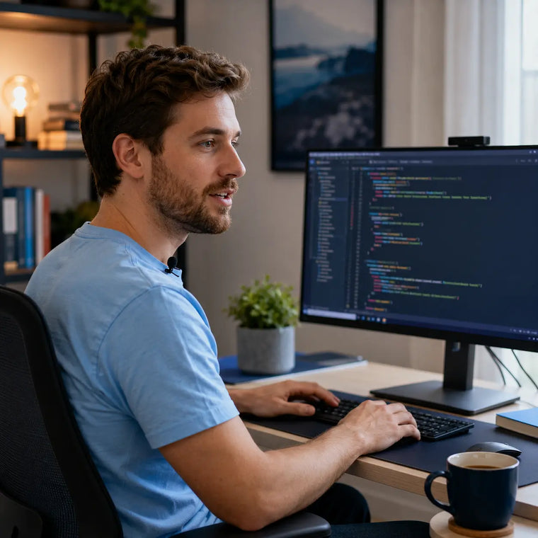 Developer dictating code on a Mac