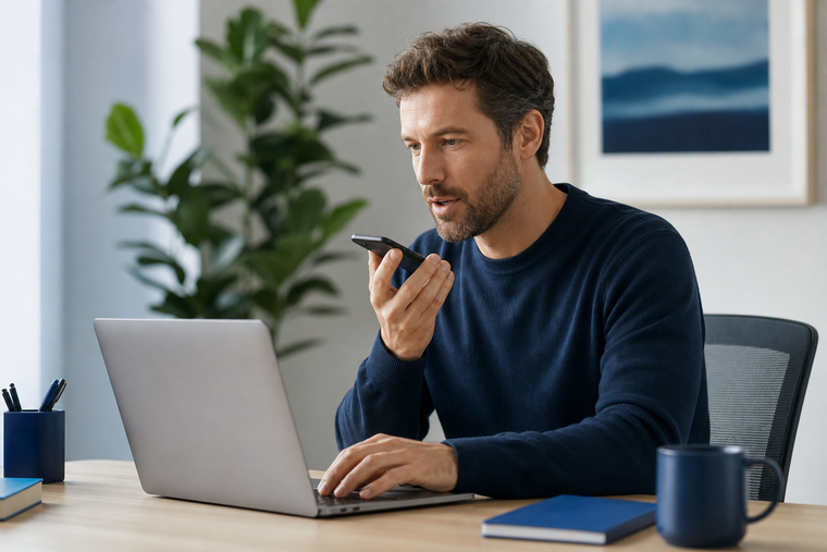 Developer dictating code on a Mac